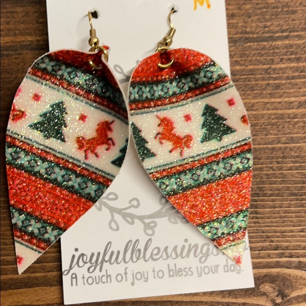 Faux leather earrings